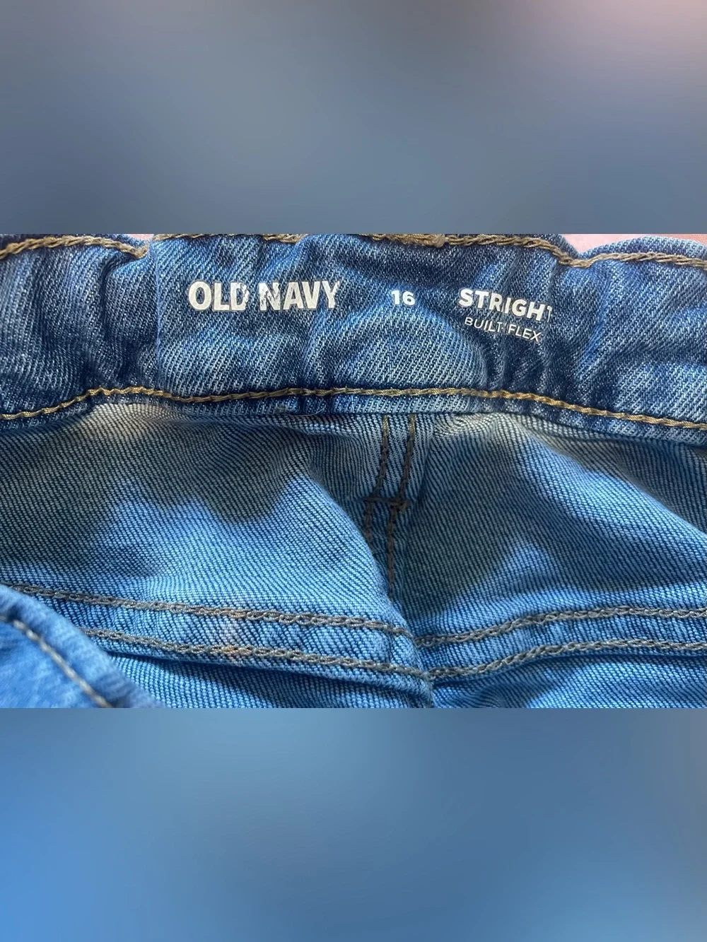 Boys Old Navy light wash denim. Size 16 straight